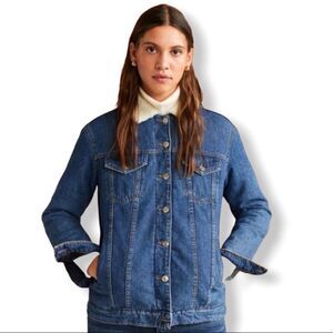 AMNESIA unisex shearling denim trucker jacket
